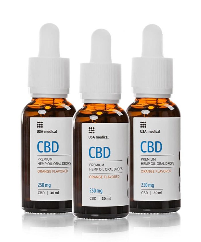 USA medical Oral Drops 250mg CBD olej | 30 ml x 3 ks