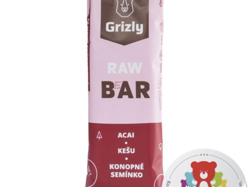 GRIZLY RAW Bar acai-kešu-konopné semienko 55 g