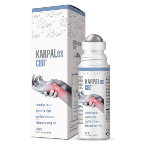 KARPALEX CBD Emulzia kovová masážna gulička 30 ml
