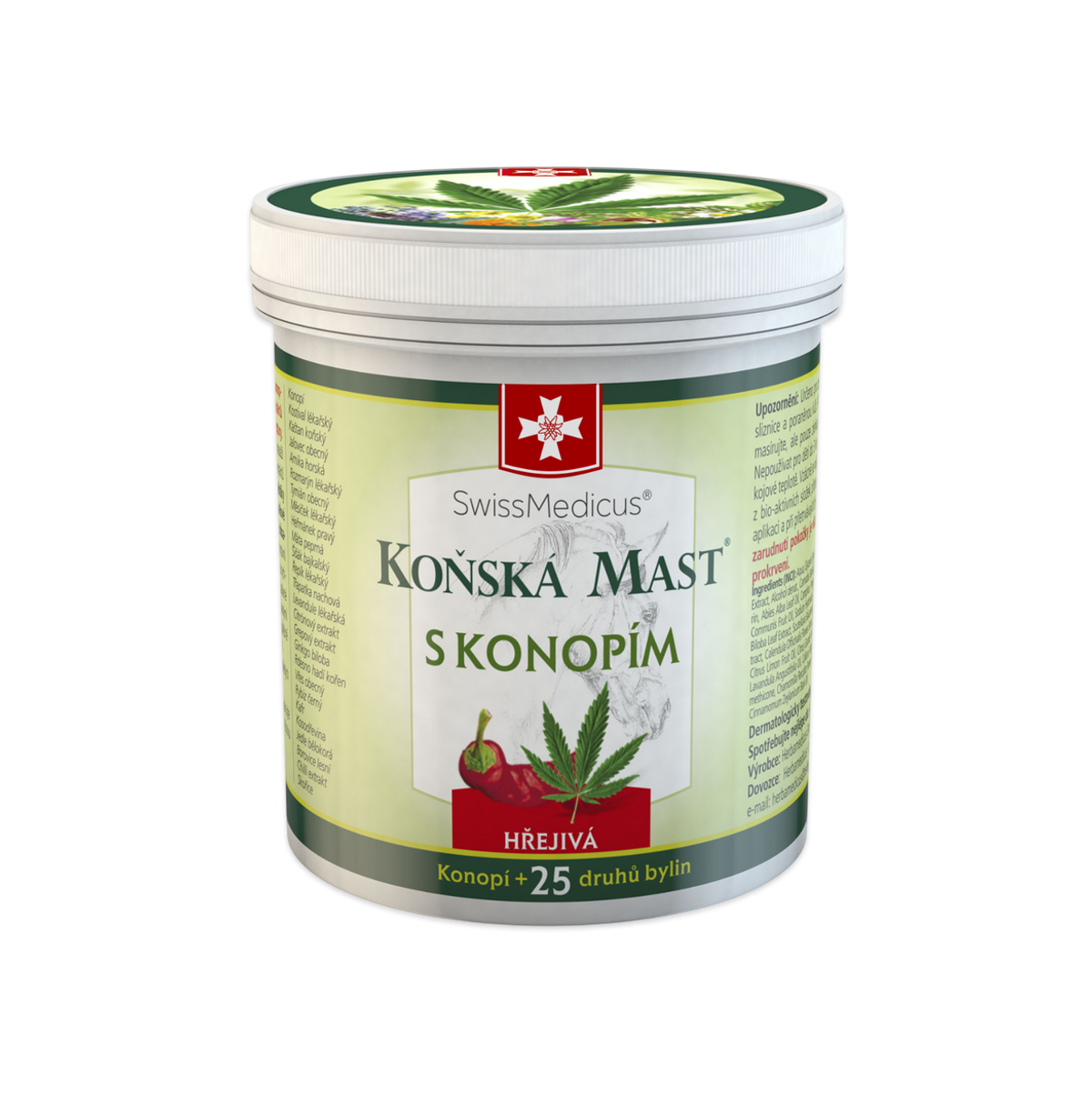 Konská masť s konope hrejivá 250 ml – SwissMedicus