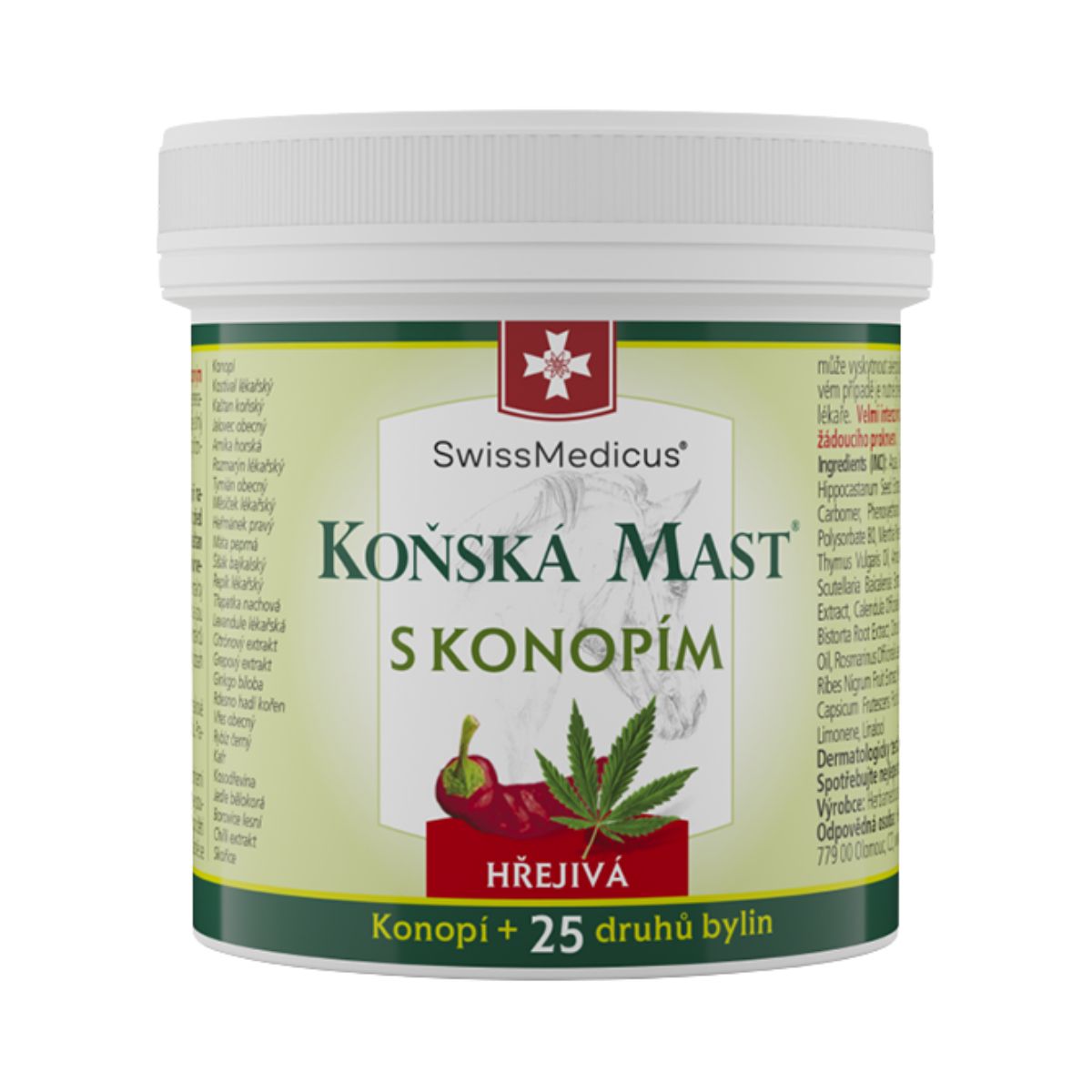 Konská masť s konope hrejivá - 75 ml - SwissMedicus