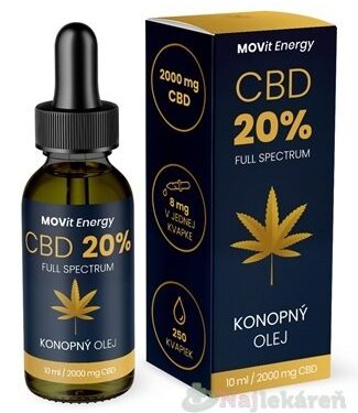 MOVit Energy CBD 20% Full Spectrum Konopný Olej 10 ml