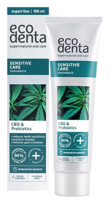 EcoDenta CBD & PROBIOTICS zubná pasta citlivé zuby 100ml