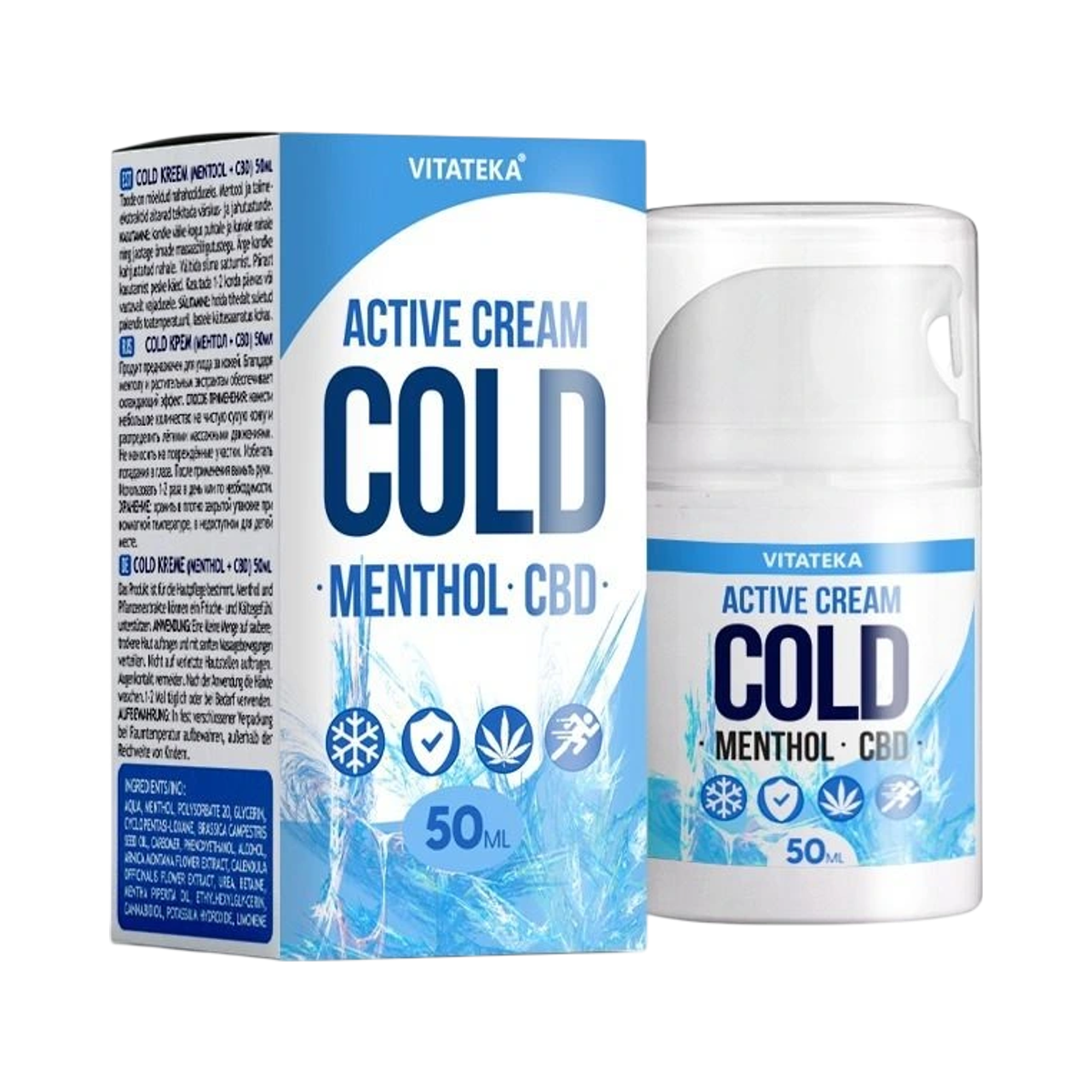 Upokojujúci chladivý krém s mentolom a CBD – 50 ml – Vitateka