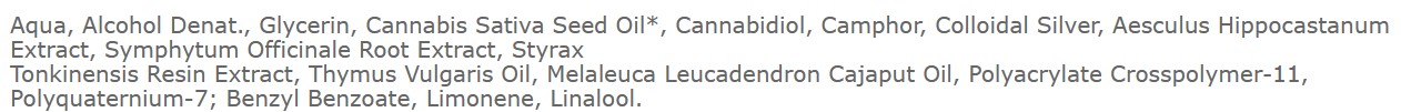 Zloženie: ARTHROCANN konopný masážny gél FORTE+1800 mg CBD - 90 ml - Annabis